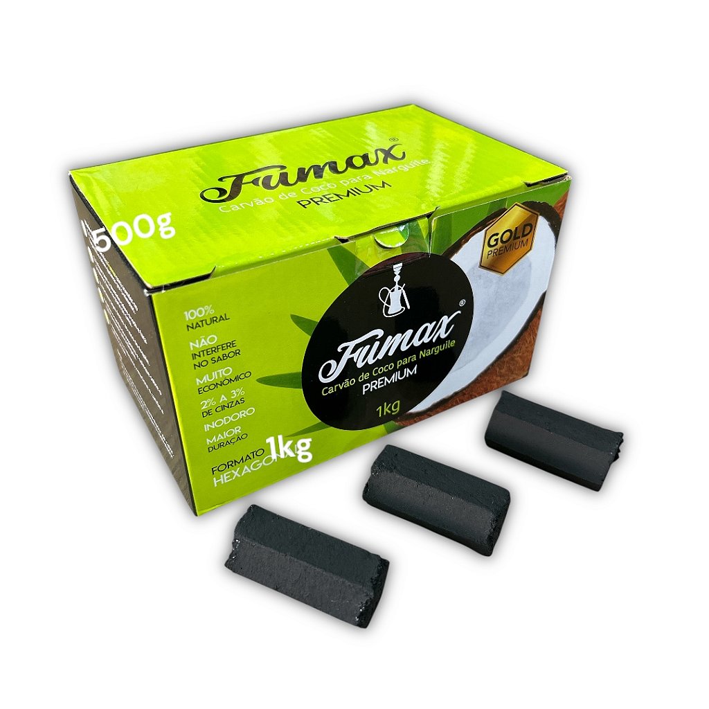 Carvão Coco Fumax 1kg – Sabor Puro e Longa Duração
