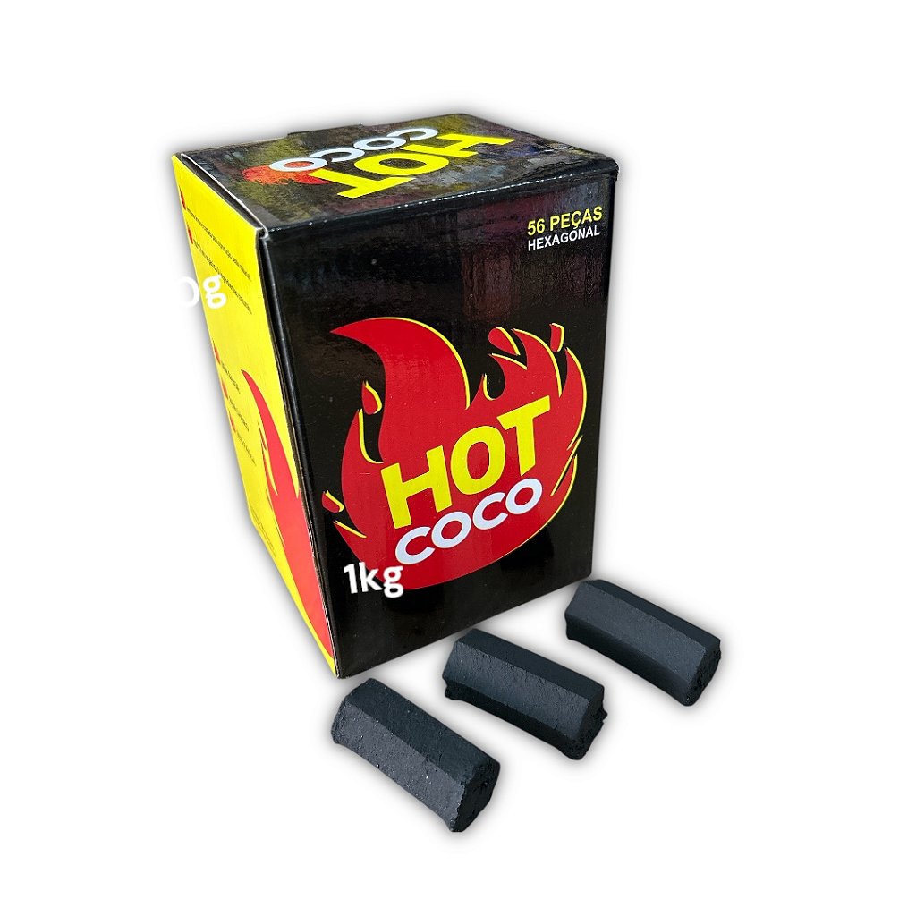 Carvão Coco Hot Coco 1kg – Alta Performance e Longa Duração