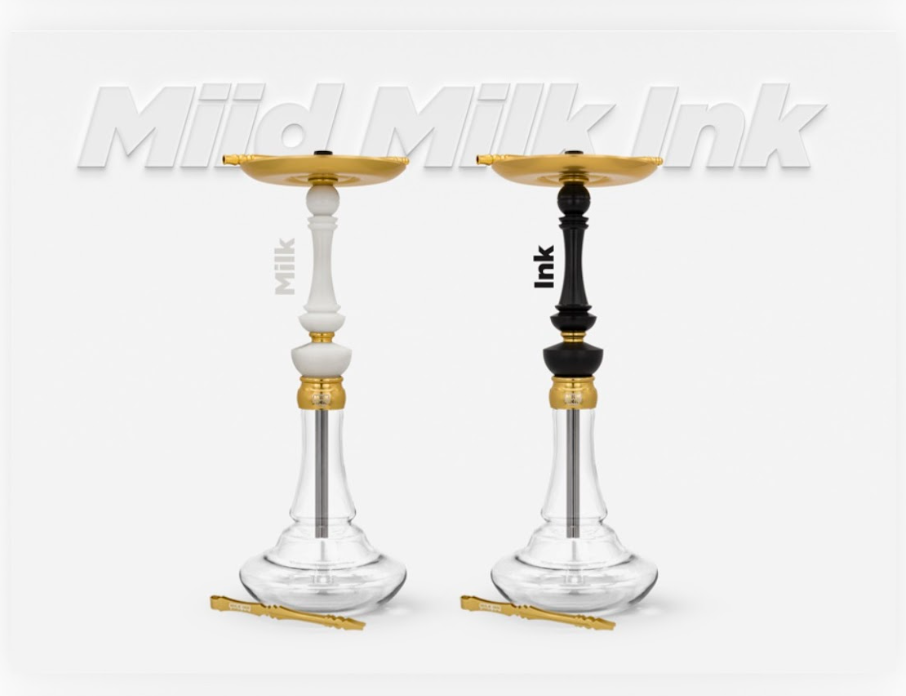 Narguile Sultan Miid Milk/Ink – Estilo e Performance Únicos