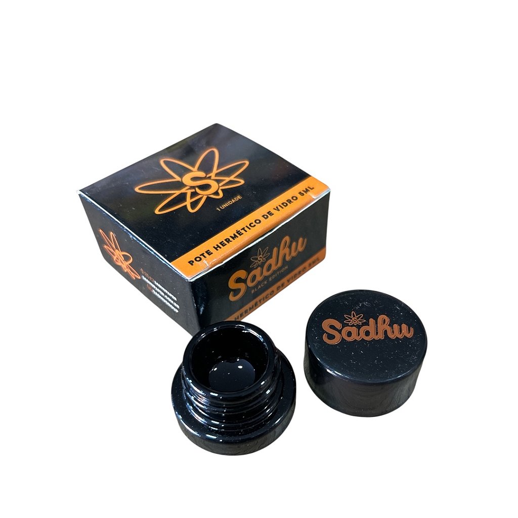 Pote Hermético Sadhu Black 5ml – Vedação Total e Discrição