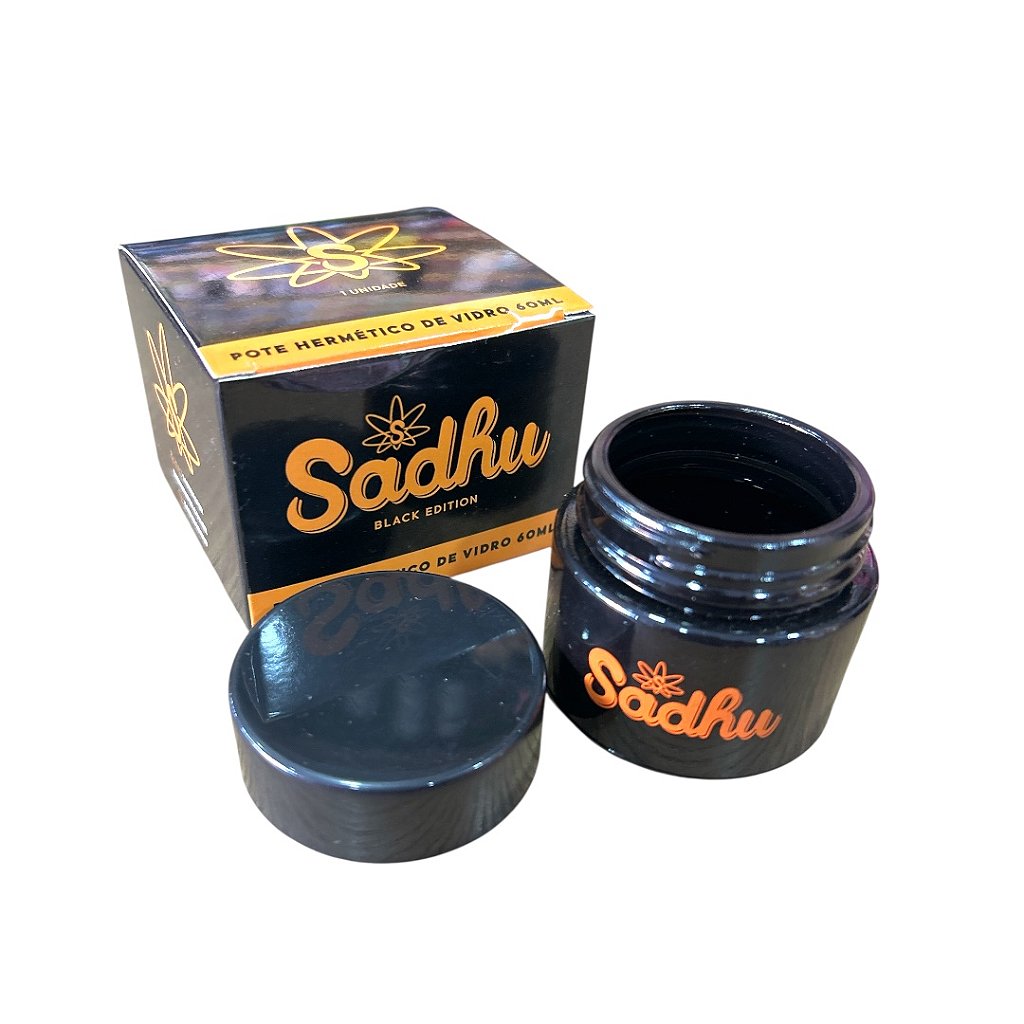 Pote Hermético Sadhu Black 60ml – Vedação Total e Espaço Extra